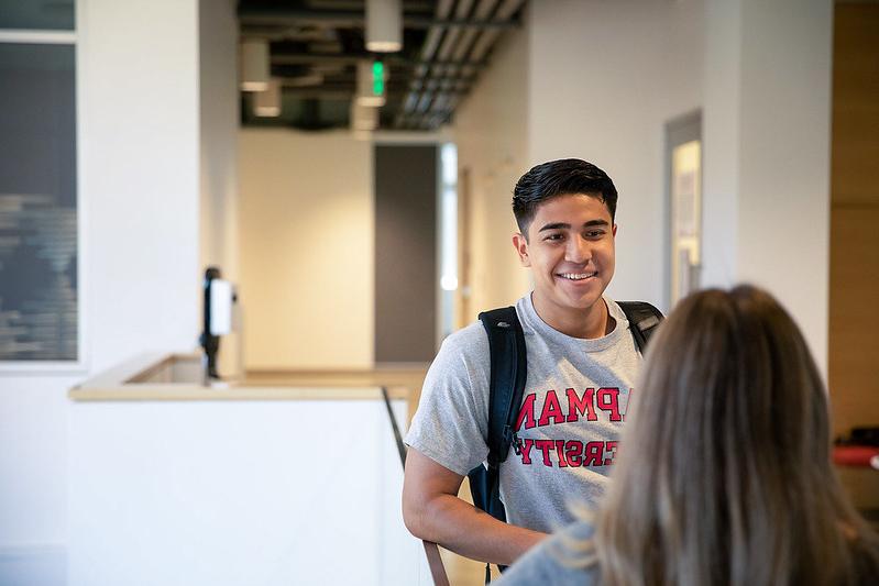 Male student smiling